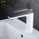 ZAP Brass Hot & Cold Basin Mixer Faucet Tap with White Body & Chrome Handle