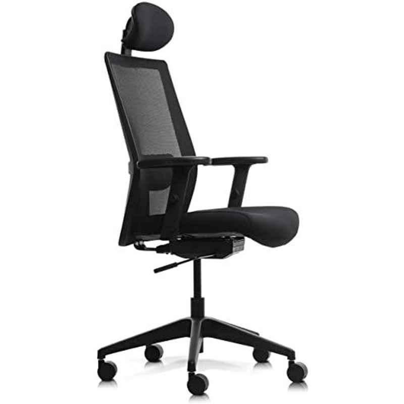 Wipro Adapt Fabric Black High Back Ergonomic Office Chair, EADH901311102196