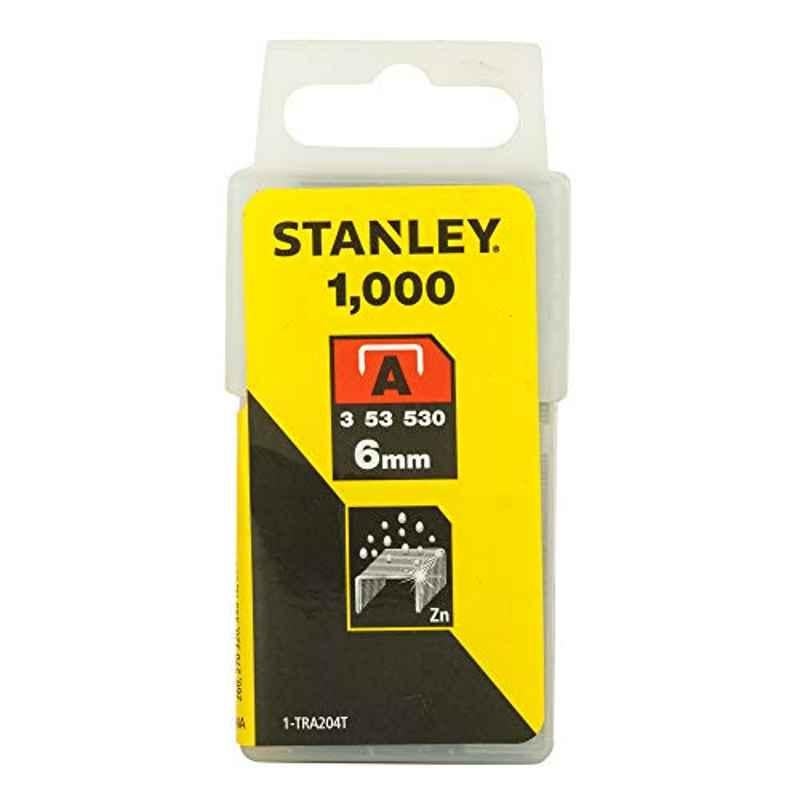 Stanley 1000Pcs 6mm Silver Type A Staple Pin Box, 1-TRA204T