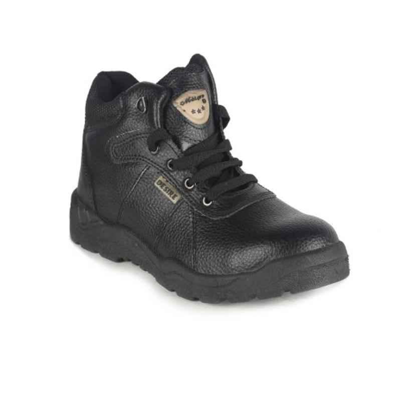 Malgre Regular Black PVC High Ankle Work Safety Shoes, Size: 10 (Pack of 20)