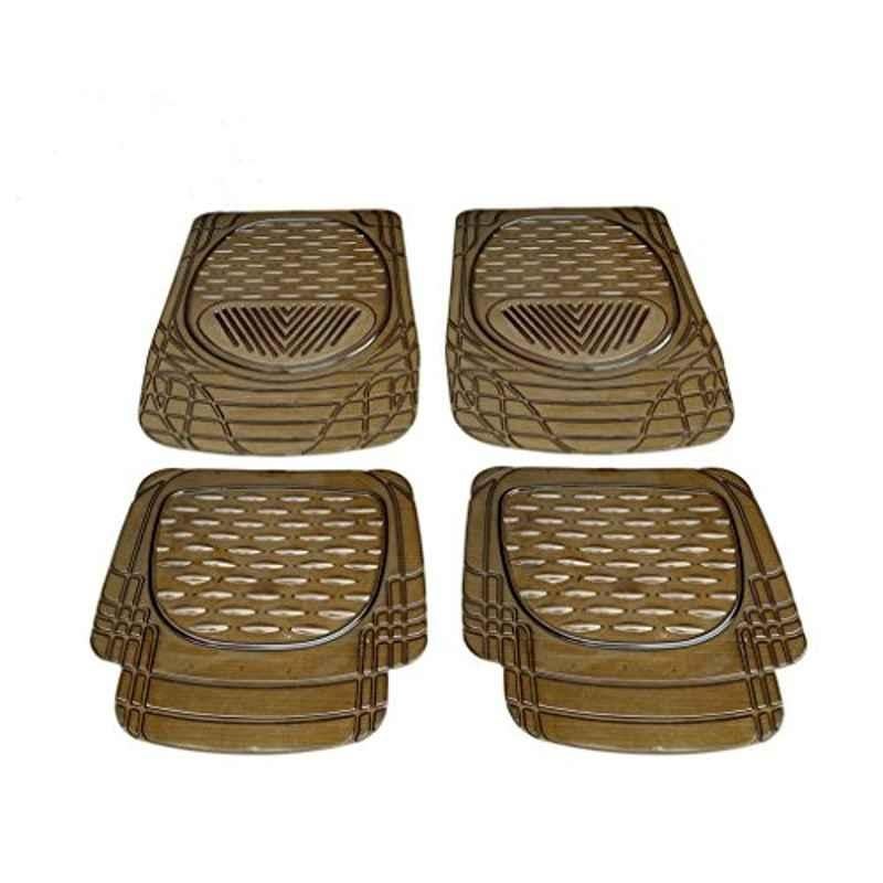 Kozdiko 6204 4 Pcs PVC & Rubber Smoke Black Car Mat Set for Mitsubishi Pajero