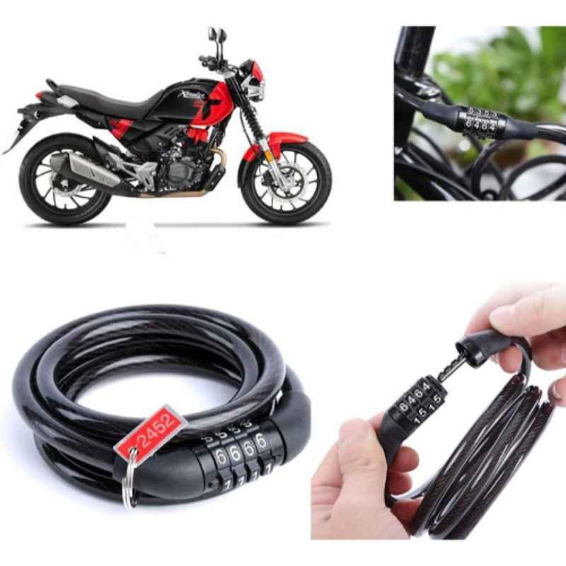 Auto Pearl PVC & Plastic Black Combination Cable Lock for MotoCorp XPulse, 673