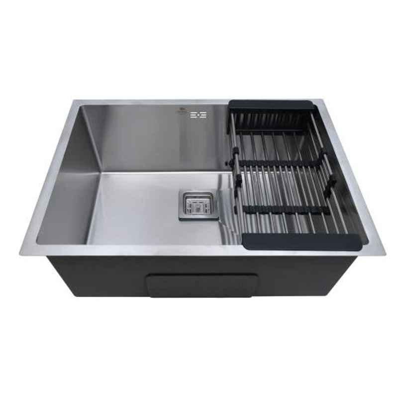 Crocodile 27x20x10 inch Stainless Steel Satin Finish Silver Single Bowl Kitchen Sink