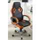 Caddy 558.8x482.6x1016mm Orange & Black Leather Gaming Ergonomic Chair with Headrest, MISG5