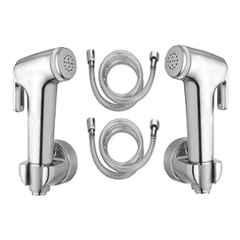 Fastgear PVC Silver Chrome Finish Health Faucet Set, FG1005