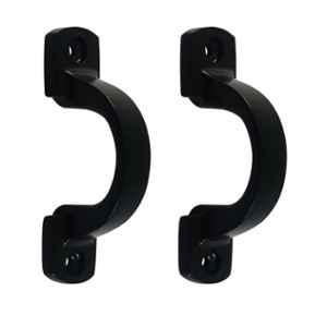 Mix & Match Victorian 3 inch Cast Iron Black Matte Finish Cabinet Pull Handle for Wardrobe, Cupboard & Window (Pack of 2)