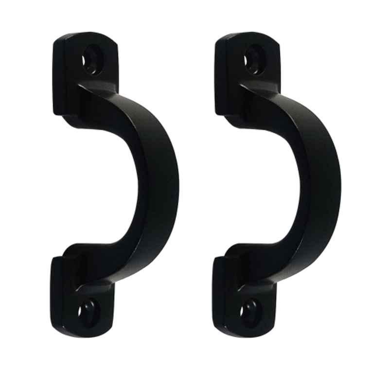 Mix & Match Victorian 3 inch Cast Iron Black Matte Finish Cabinet Pull Handle for Wardrobe, Cupboard & Window (Pack of 2)
