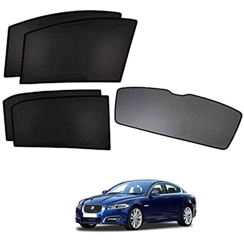 Kozdiko 5 Pcs Polyester Black Non Magnetic Window & Rear Sun Shades Set for Jaguar XF