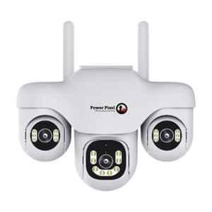 Power Pixel 18MP 4K UHD Triple Motorized Digital Lens 4G/5G Sim Camera with V380 App Controlled, Three Screens, Wireless Outdoor Two-Way Audio, Human Auto Tracking, AI Based & Weatherproof