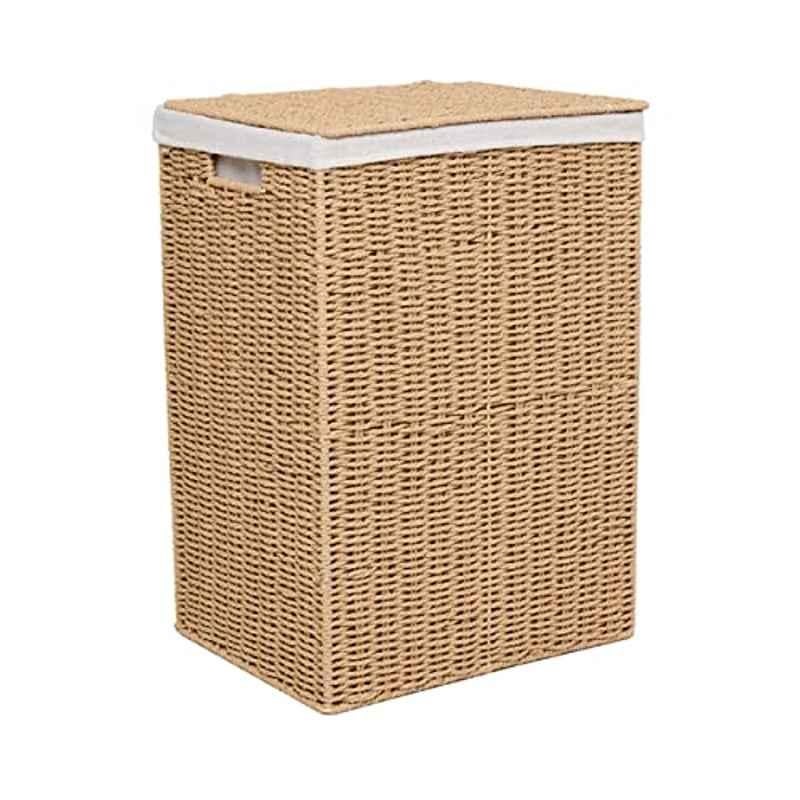 Homesmiths 40x30x55cm Brown Laundry Hamper with Liner, TG-006-BRWN, Size: Large