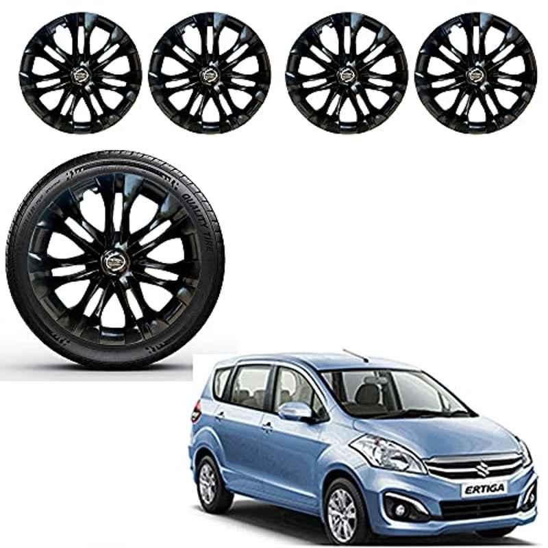 Auto Pearl 4 Pcs 15 inch ABS Black Premium Car Wheel Cover Set for Maruti Suzuki Ertiga Type2, WCBLK23