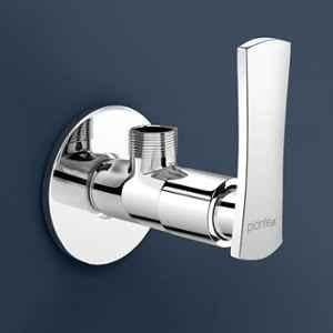 Plantex Pure Brass Chrome Finish Angular Stop Cock Wall Flange & Teflon Tape for Bathroom, 3505
