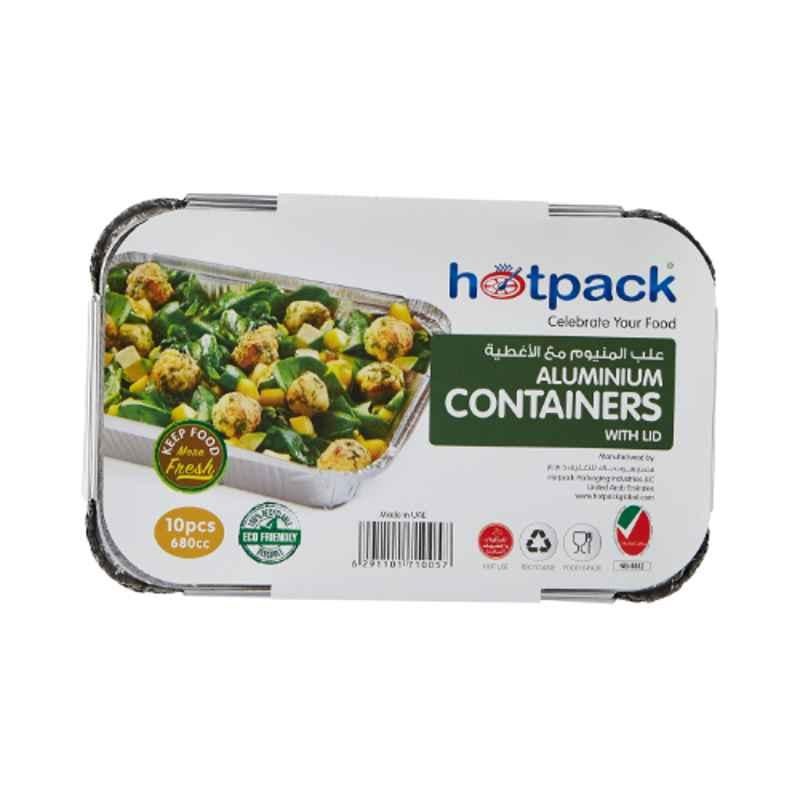Hotpack 10Pcs 680CC Aluminium Container Set, HSM8368