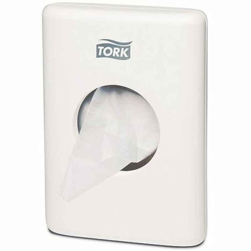 Tork Sanitary Towel Bag Dispenser, Plastic, White