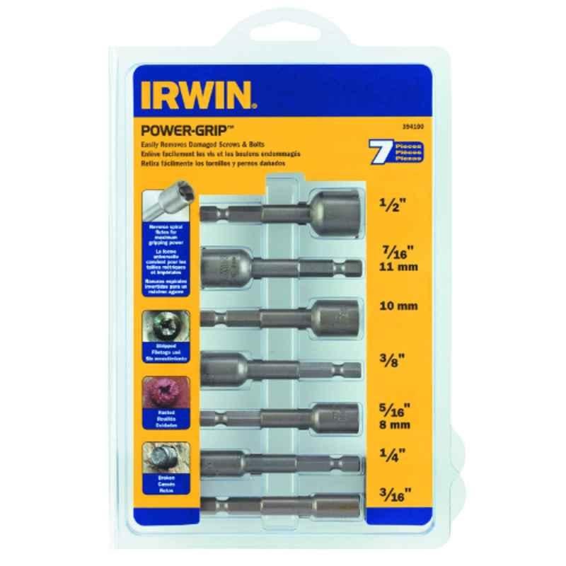 Irwin 7Pcs Bolt-Grip Extractor Powergrip Set, 394100
