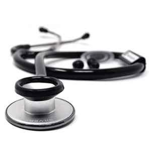 Indosurgicals Silvery Aluminium Black Stethoscope