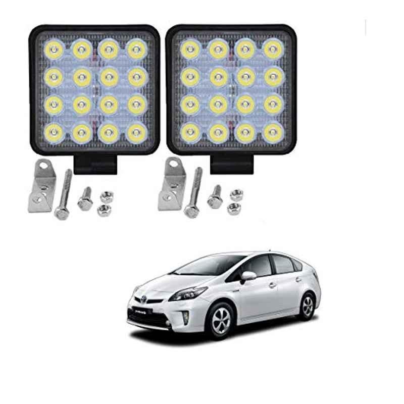 Kozdiko 2 Pcs 48W 16 LED White Bright Beam Square Fog Light Set for Toyota Prius, koz_92607