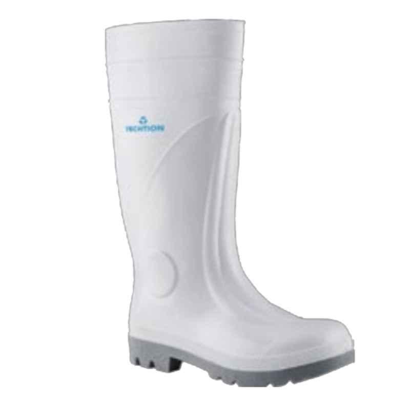 Techtion Monsoon Boot Extreme Drypro S4 Safety Gum Boots with PVC/NBR Upper & Food Grade PVC/NBR Sole, Size: 44, White
