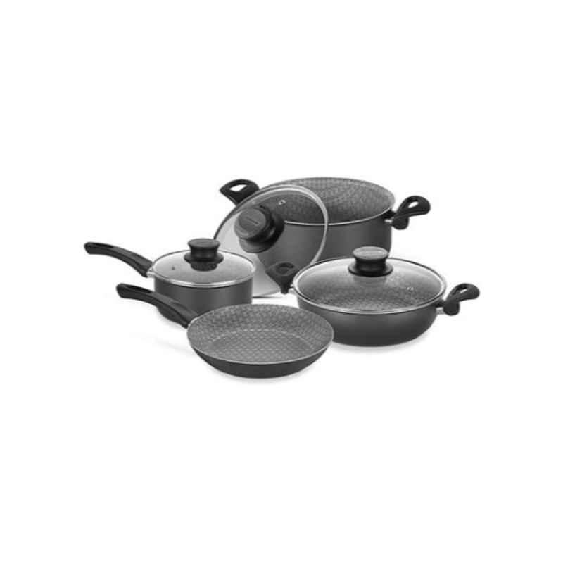 Tramontina 7Pcs Paris Aluminium Cookware Set Black, 20599685