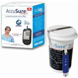 Accusure 50 Pcs Simple Glucometer Test Strips Box