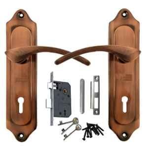 ATOM 7 inch Brass Copper Antique Finish Mortise Door Lock Set, MH-509-KY-COPPER