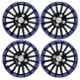 Auto Pearl 4 Pcs 14 inch ABS Black & Blue Press Fitting Wheel Cover Set for Nissan Sunny