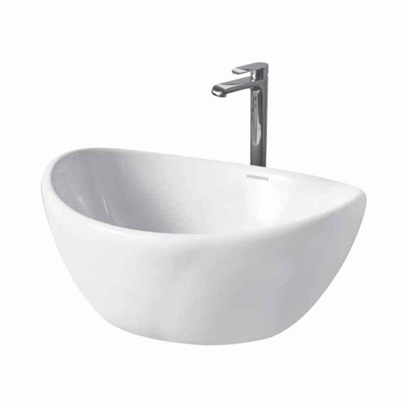 Uken FLORA 44.45x30.48x13.97cm Ceramic White Table Top Wash Basin