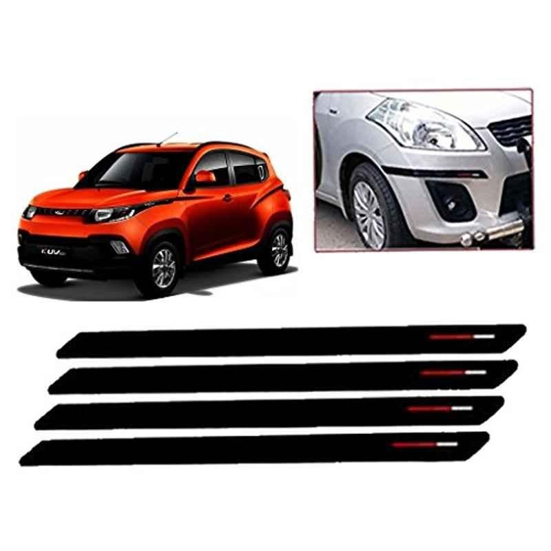 Kozdiko 4 Pcs Black & Red Bumper Protector Set for Mahindra Kuv 100
