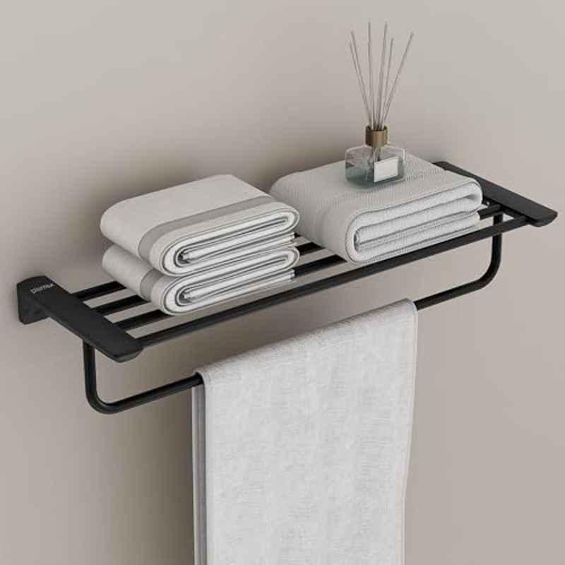 Plantex Space Aluminium Towel Holder in Bathroom/Towel Rod/Bathroom Towel Holder/Bathroom Accessories Black 24 inch