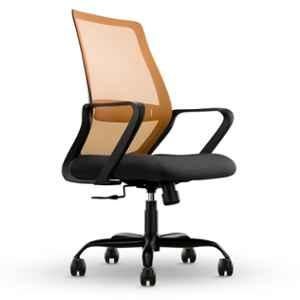 CELLBELL Desire Pro Mesh Medium Back Orange Ergonomic Office Chair with Lumbar Support & Height Adjustable