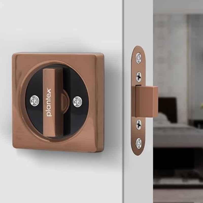 Plantex Zinc Alloy PVD Rose Gold & Black Door Latch Lock for Bathroom, DTM-620