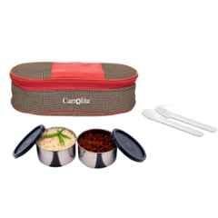 Carrolite 400ml Brown & Black Stainless Steel Lunchbox, Black_007 (Pack of 5)