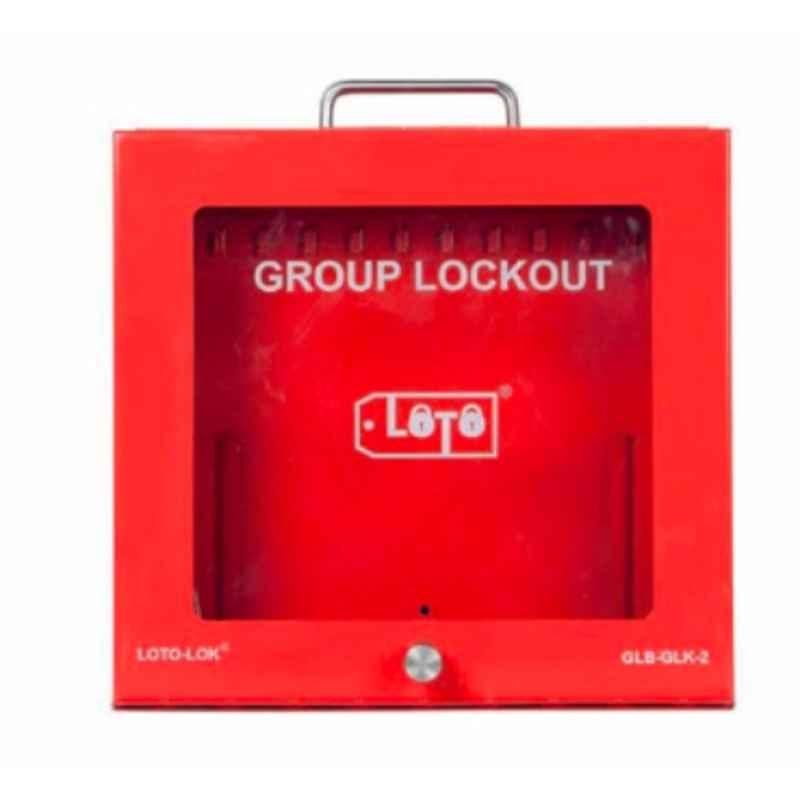 LOTO-LOK 310x305x80mm Steel Red Group Lock Box, GLB-GLK-2