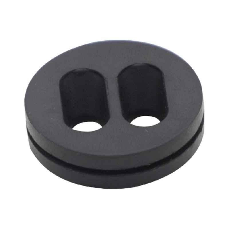 Taylor Rubber Black Rubber Twin Slot Grommet Part for Electric Vehicle & Electronics, EVE-118 (Pack of 1000)