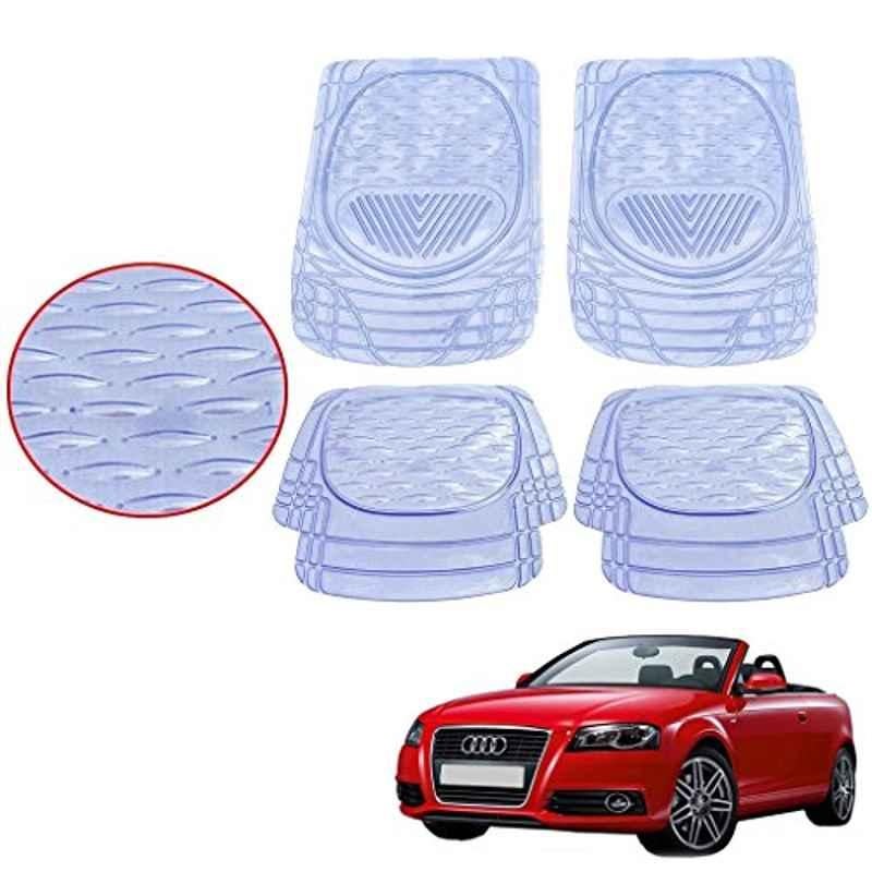 Kozdiko 4 Pcs 6204 PVC & Rubber Clear Car Foot Mat Set for Audi A3 Cabriolet