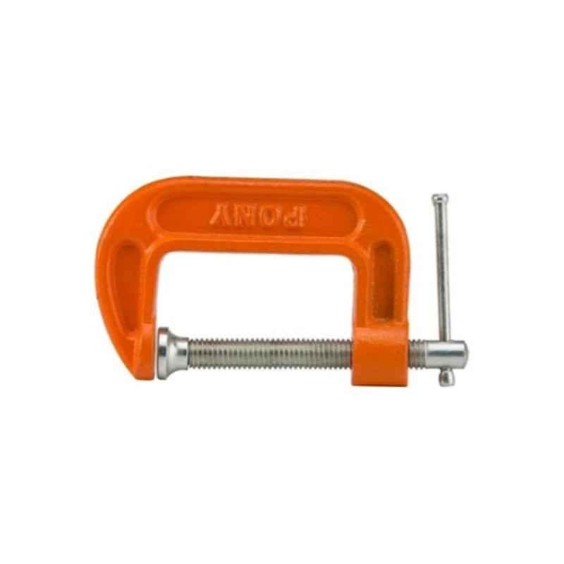 Pony 2x1 inch Orange & Silver Adjustable C-Clamp