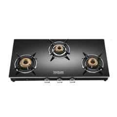 Hindware Emineo 3B Glass Top Cooktop with 3 Brass Burner & Manual Ignition, CT 100225