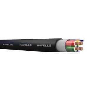 Havells 1 Sqmm 2 Core Black PVC Insulated Flexible Industrial Shielded Cable, WHSFDSKG21X0, Length: 100 m