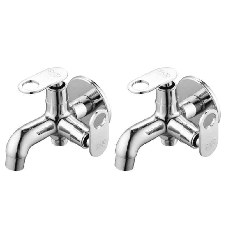 Buy Spazio Prime Brass Finish 2 Way Long Body Angle Valve with Wall ...