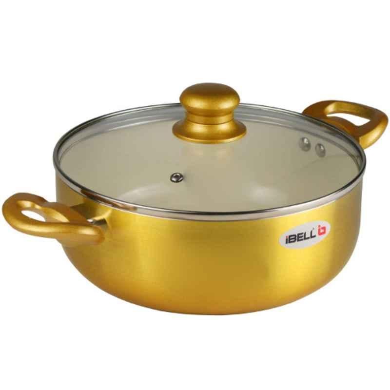 iBELL 4.1L Ceramic Casserole with Glass Lid, IBLCS24C