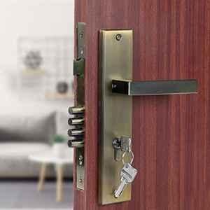 Voltizi 10 inch Stainless Steel 304 Antique Brass Finish Cylindrical Plate Mortise Door Lock Handle Set, LB-301