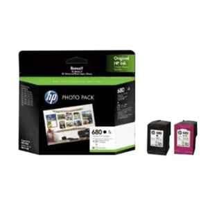 HP 680 Dual Pack Black/Tri-Color Original Ink Cartridges & 30 Sheet Photo Paper, 4WM98A