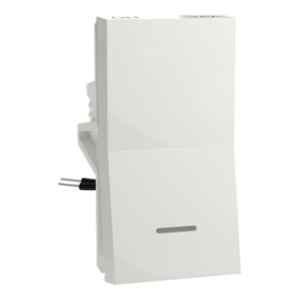 Schneider Electric Unica Pure 16A 1 Way Polycarbonate White Switch with Indicator, UNS161SWL1M_WE