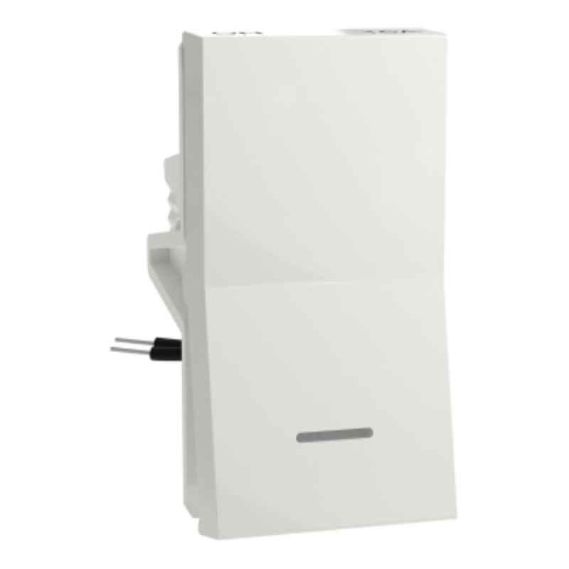 Schneider Electric Unica Pure 16A 1 Way Polycarbonate White Switch with Indicator, UNS161SWL1M_WE