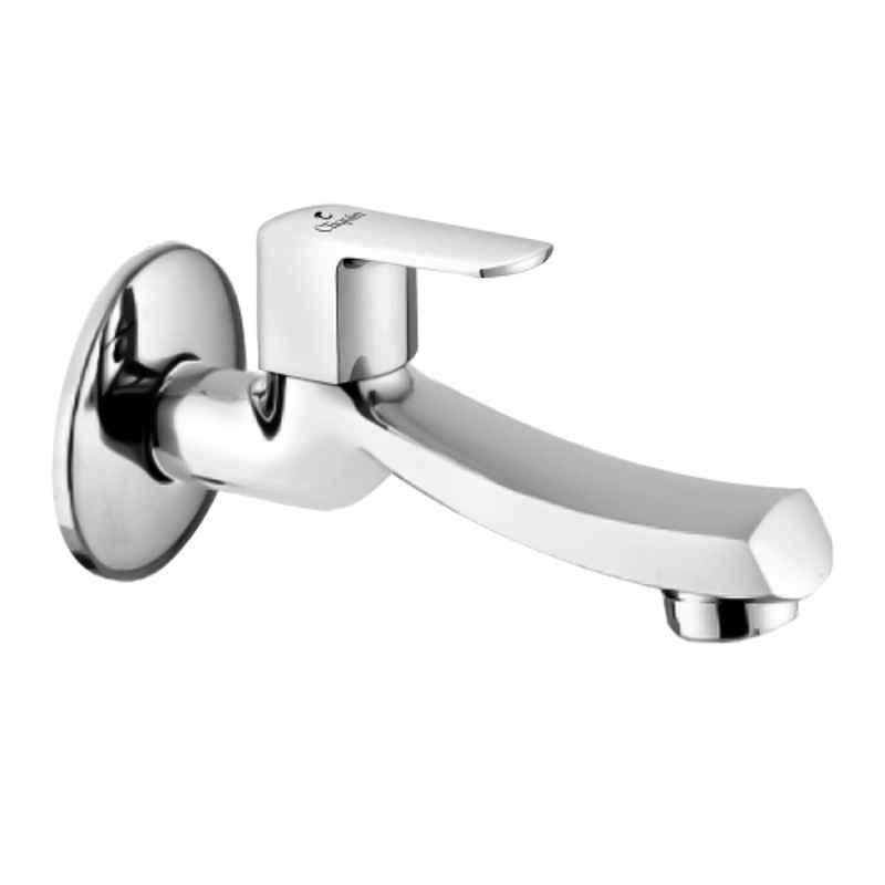Cliquin Vitara Cubix Brass Silver Chrome Finish Wall Mount Long Body Tap for Bathroom & Kitchen