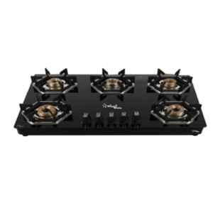 Sigri-Wala Titan 5 Burner Table Top Toughened Glass Black Automatic Hobtop