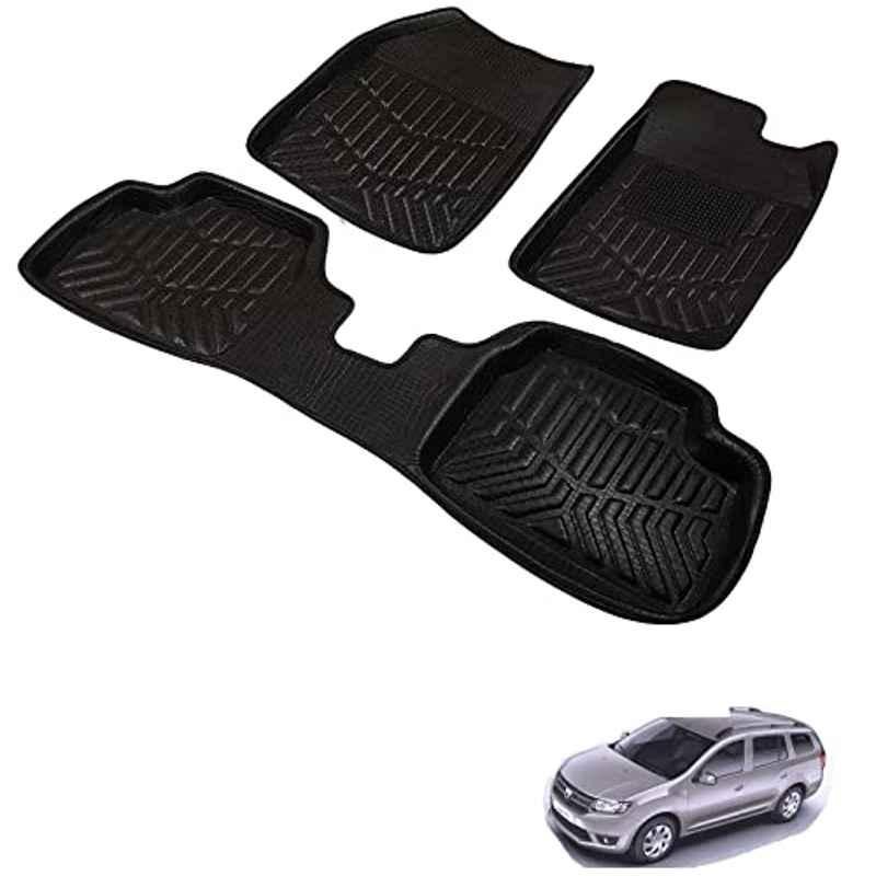 Kozdiko 3D Black Car Foot Mat Set for Mahindra Logan, dshbdhb303