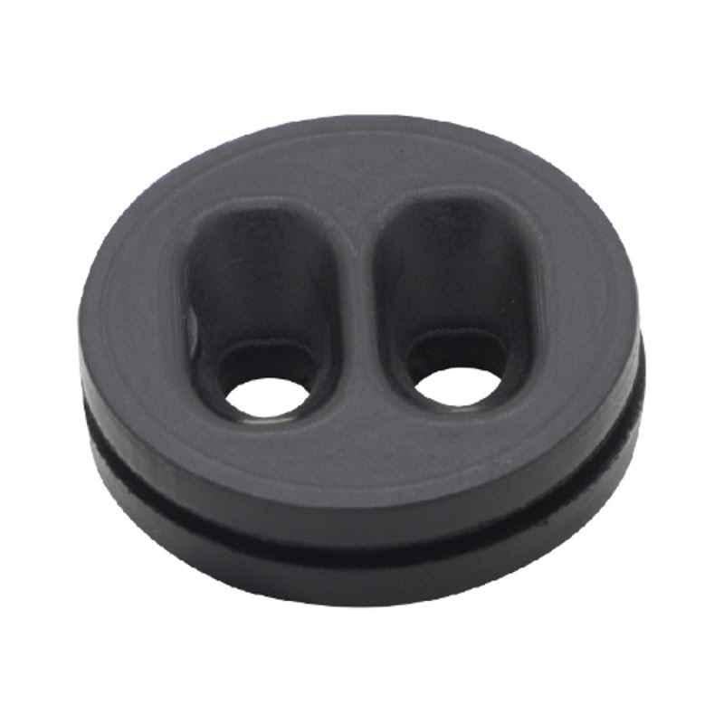 Taylor Rubber Black Rubber Twin Oval Grommet Part for Electric Vehicle & Electronics, EVE-121 (Pack of 1000)