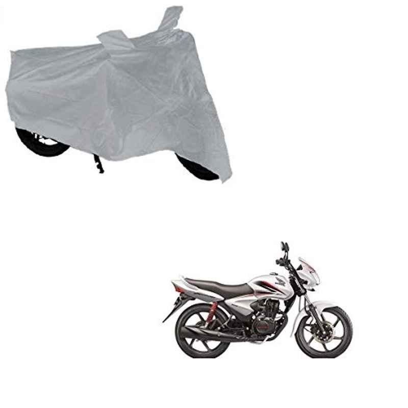Kozdiko Silver Bike Body Cover with Mirror Pockets for Honda CB Shine, kozd_14544