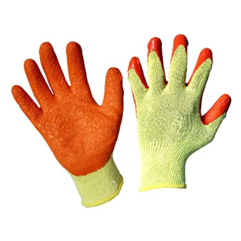 Sia Nylon Orange & Yellow Cut Resistant Hand Safety Gloves, SIA-AC-OY-10 (Pack of 10)